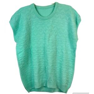 Vintage 80’s Mint Sweater Vest or sleeveless sweater size XL